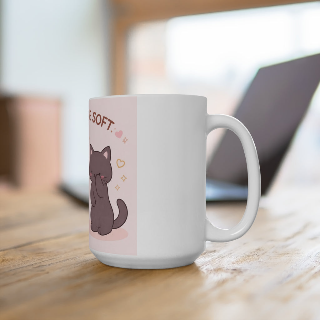 LOVE CAN BE SOFT Rabbit, cat Mug 15oz