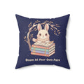 Rabbit Square Pillow – Bloom at Your Own Pace