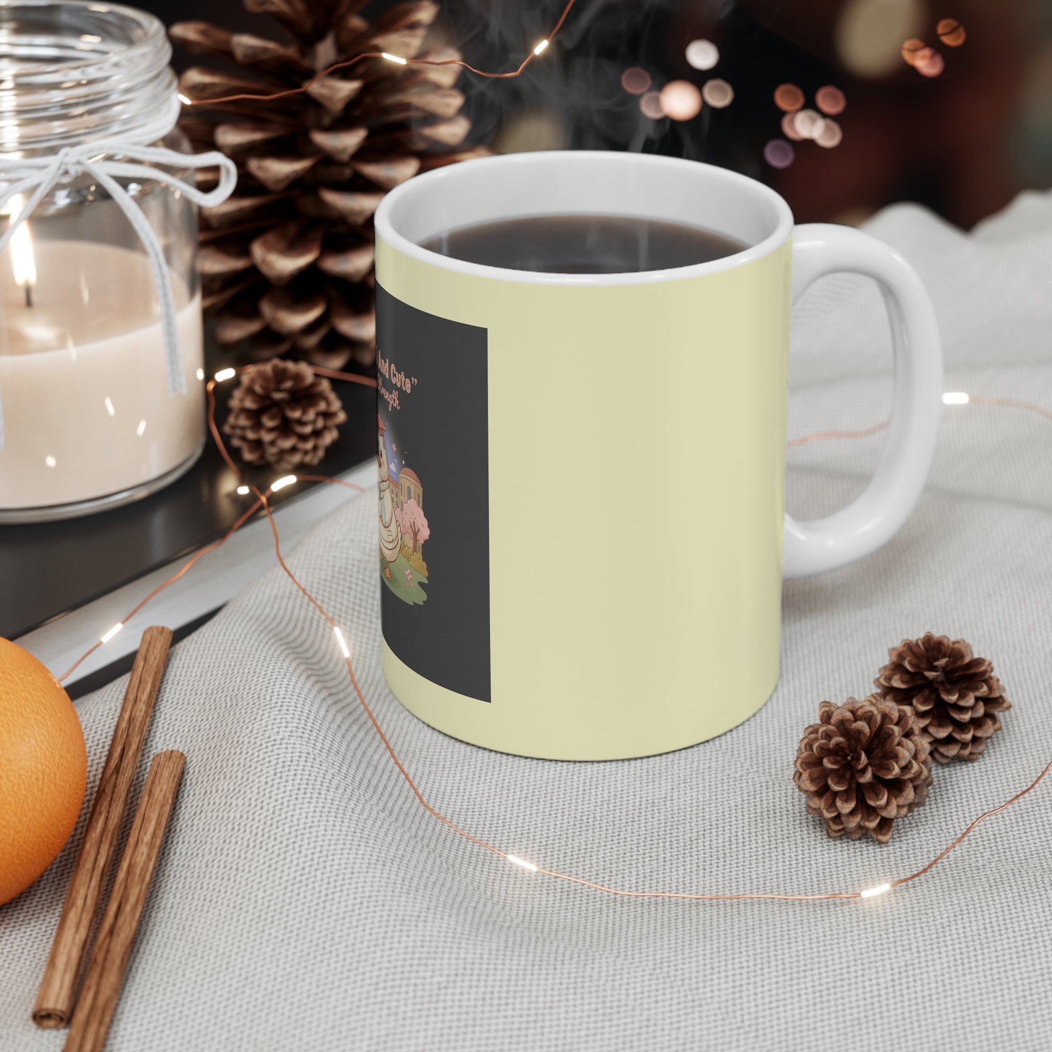 Duck In A Cardigan Mug 11oz – Educated and Cute Gentle Strength