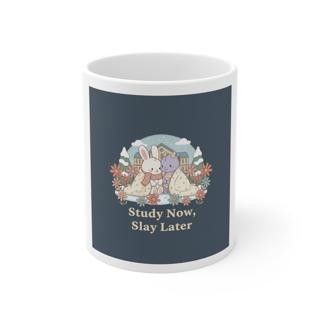 Study Now, Slay Later Bunny, unicorn Mug 11oz