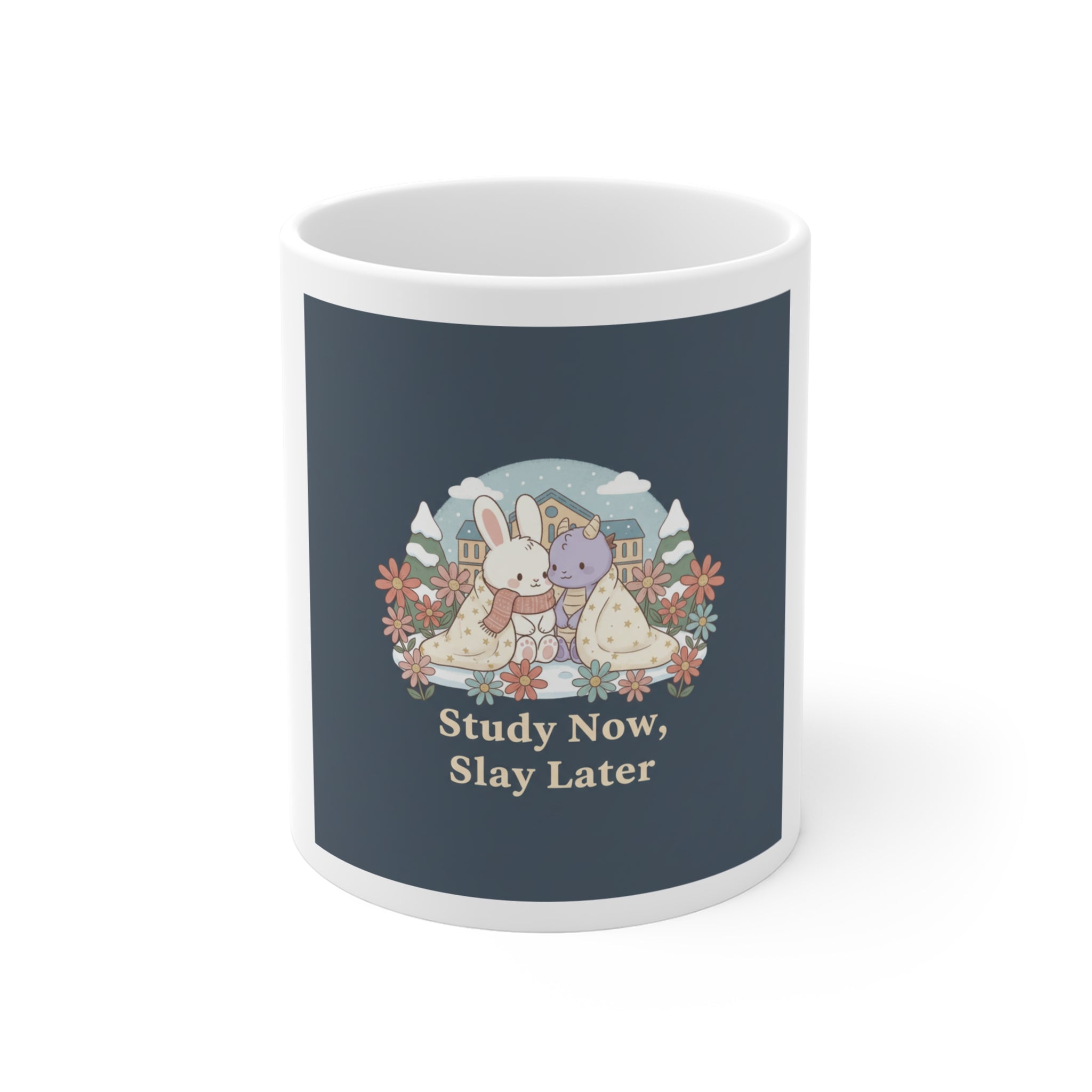 Study Now, Slay Later Bunny, unicorn Mug 11oz