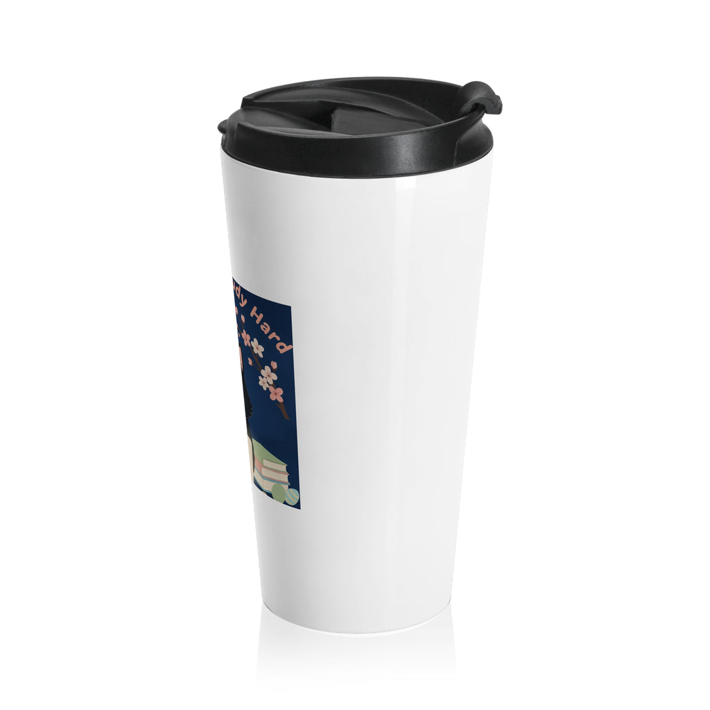 Black Cat Travel Mug – Dream Big Study Hard