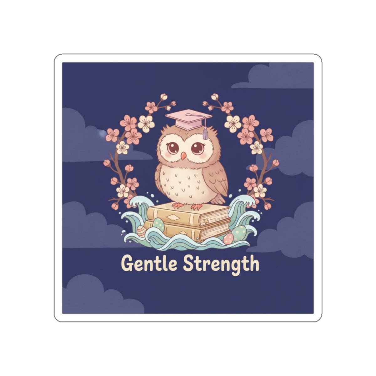 Owl Die-Cut Sticker – Gentle Strength
