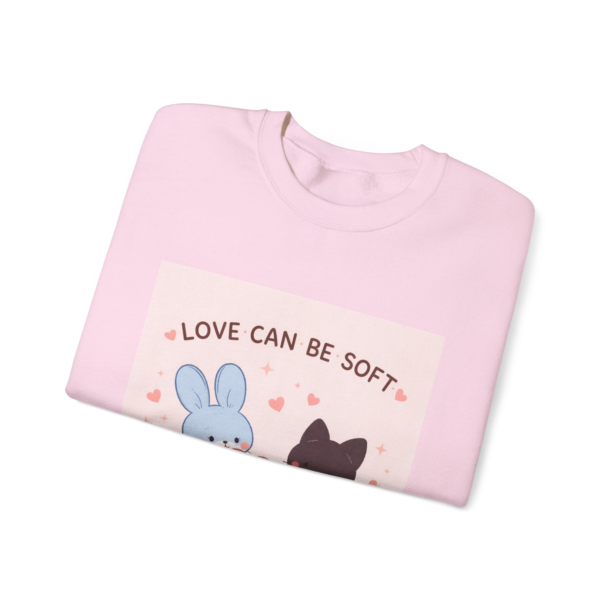 "LOVE CAN BE SOFT" Black Cat Crewneck | College Girl Gift | Fashion | KayKay Classics