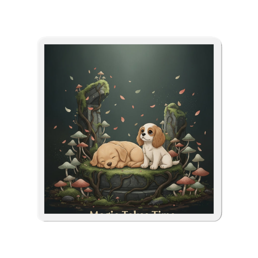 Puppies Die-Cut Magnet – Magic Takes Time