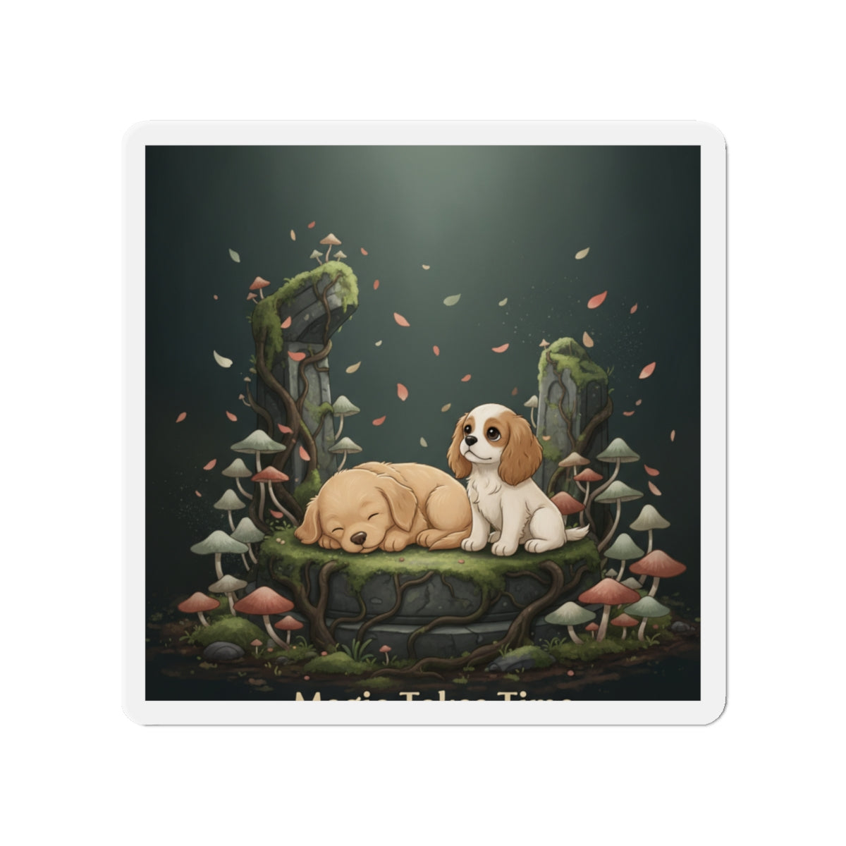 Puppies Die-Cut Magnet – Magic Takes Time