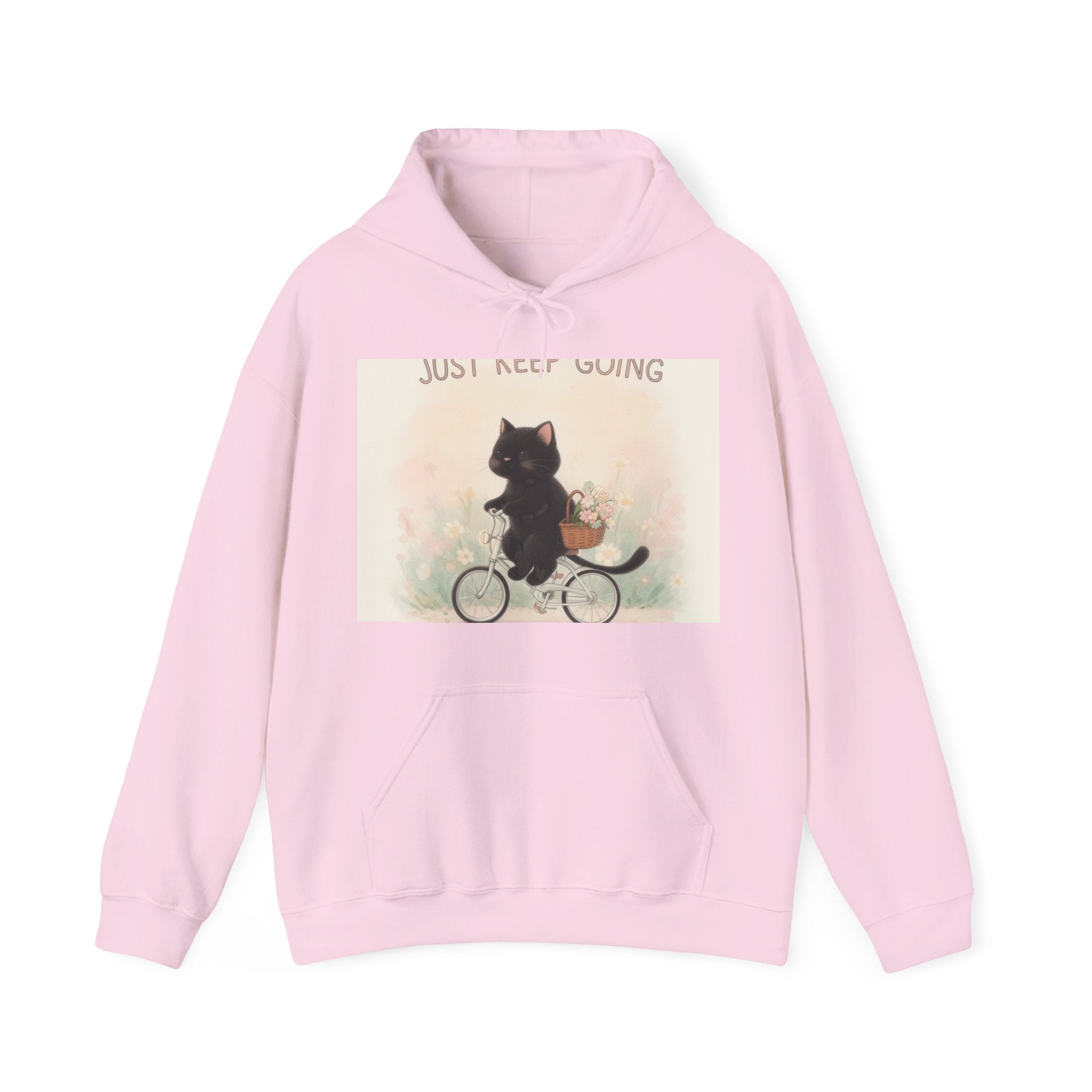 "JUST KEEP GOING" Black Cat Hoodie | College Girl Gift | Fashion | KayKay Classics