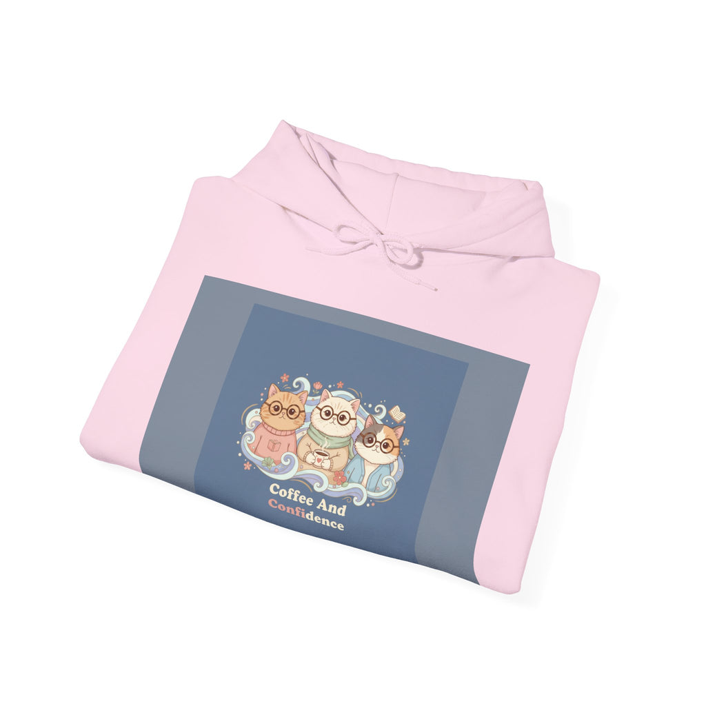 Cats With Glasses Hoodie – Coffee and Confidence