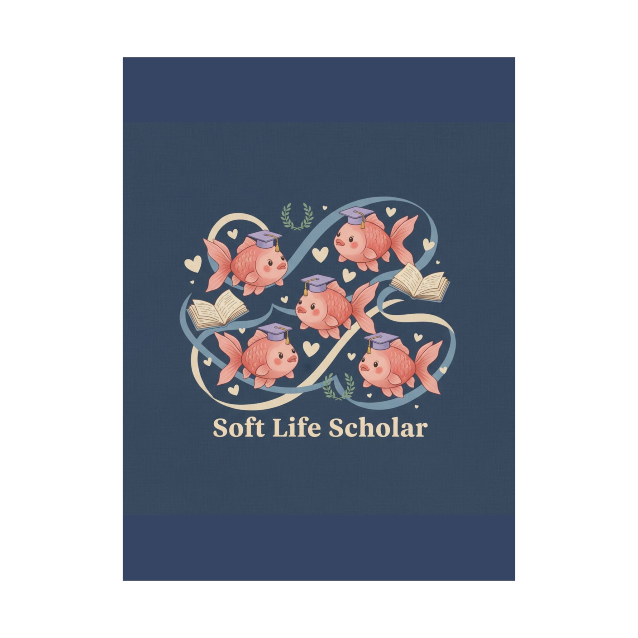 Soft Life Scholar Goldfish Poster