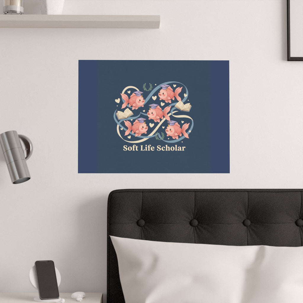 Soft Life Scholar Goldfish Poster