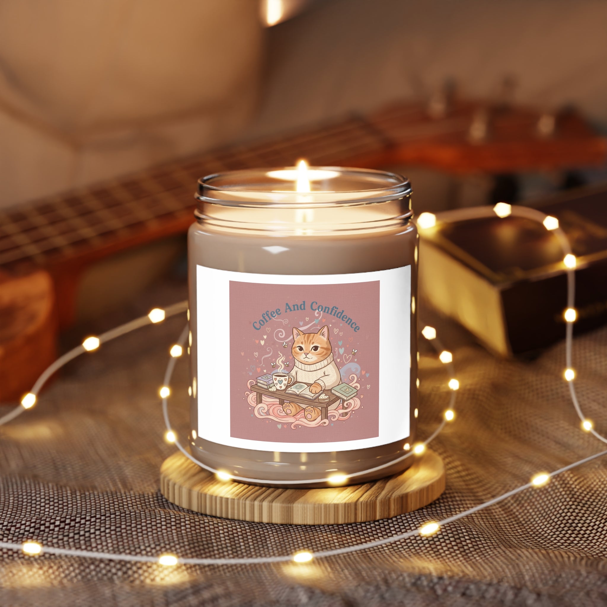 Coffee And Confidence Cat Scented Candle